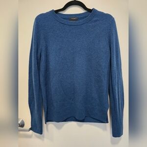 Halogen Women's Classic Blue Crew Neck Sweater 100 Cashmere